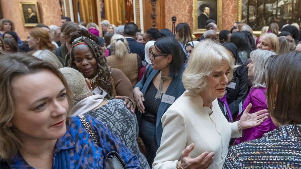 Guests at a reception hosted by the Queen Consort, Camilla