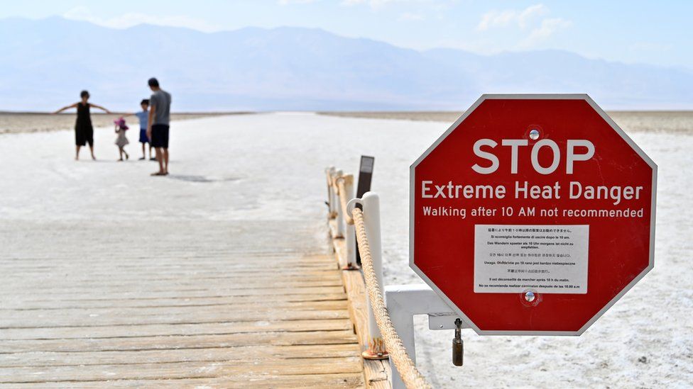 A sign at Badwater Basin in Death Valley National Park