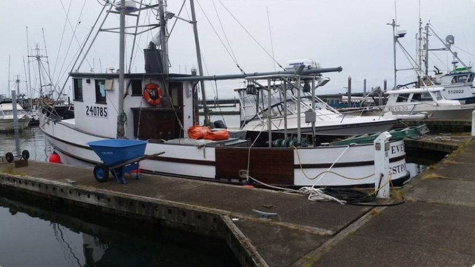 Officials shared an image of the missing ship, a 43-foot fishing boat called Evening