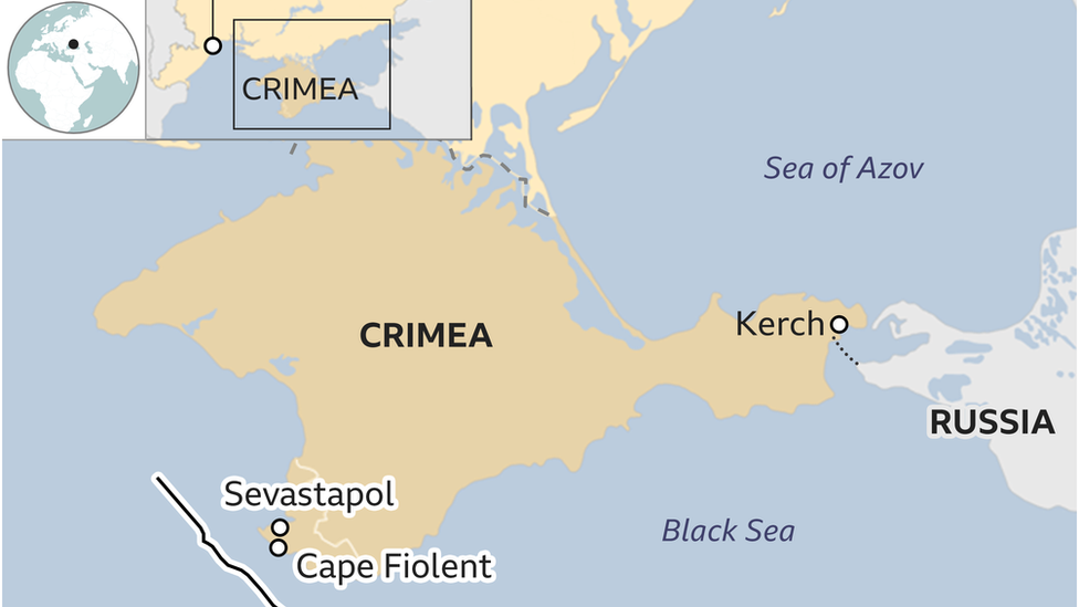 Map showing Crimea
