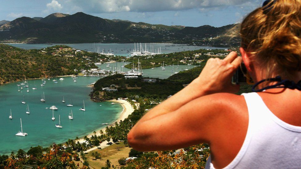 View of bays and beaches of Antigua