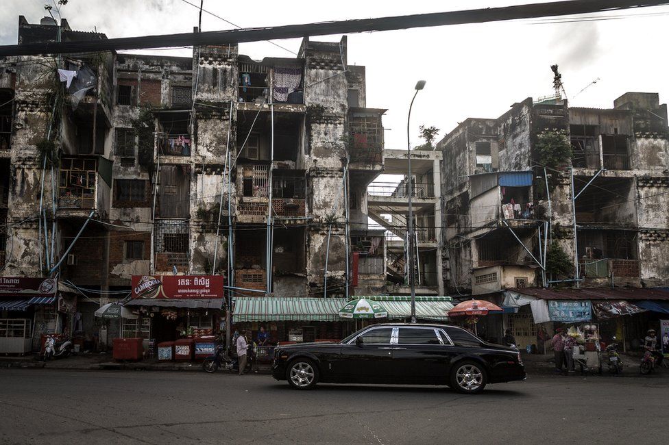 Phnom Penh's iconic White Building from the outside