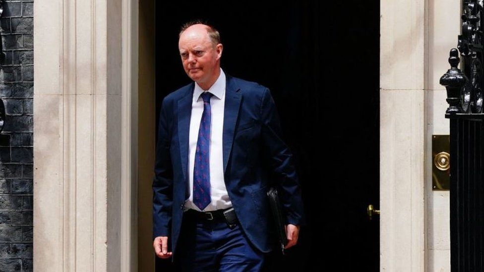 Professor Sir Chris Whitty leaving number 10 Downing Street