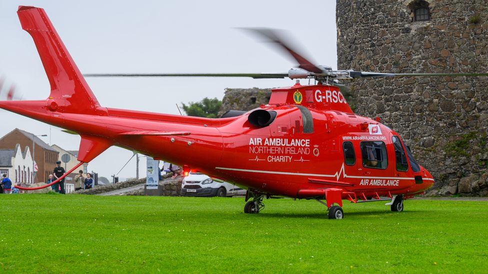 The air ambulance attended the incident in Carrickfergus