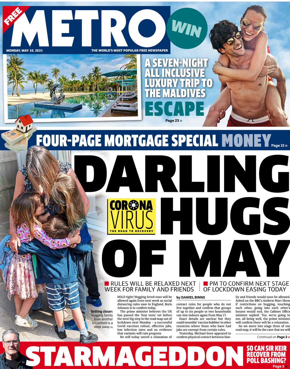 Metro front page 10 May 2021