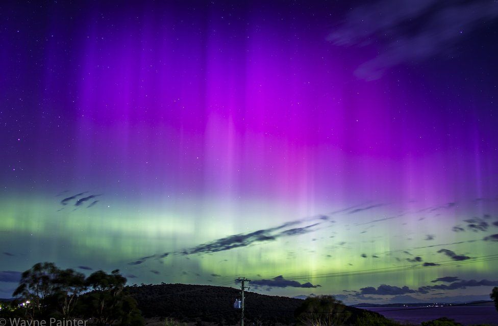 Aurora Australis Solar flares light up Australian skies BBC News