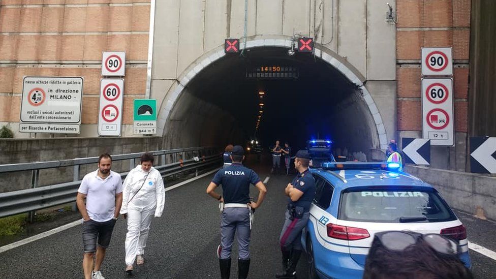 motorway tunnel where Italy bridge collapse survivors took shelter