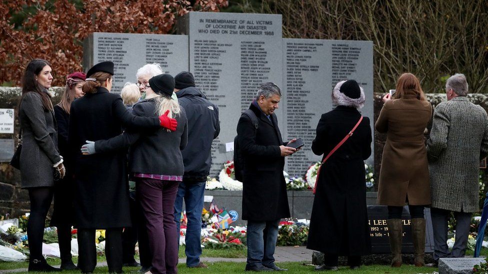 People at the Lockerbie memorial service