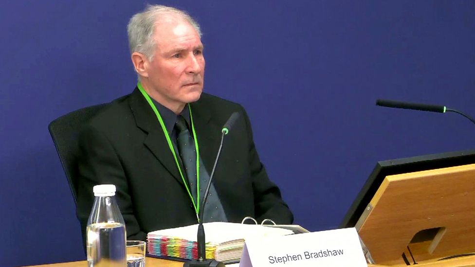 Stephen Bradshaw giving evidence to the Post Office public inquiry