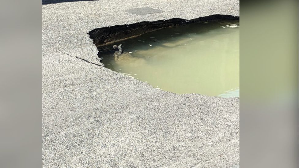 Sinkhole in Crouch Lane, Seaford