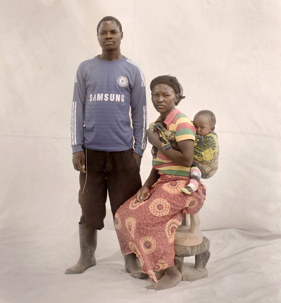 Thandiwe with her husband and daughter