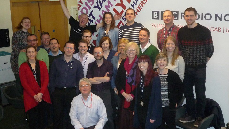 Jill with BBC Radio Norfolk colleagues in 2016