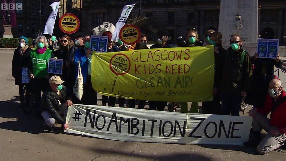Pollution protest in Glasgow