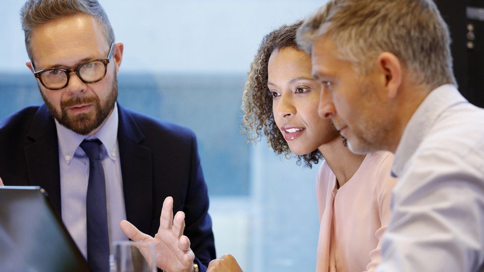 Couple getting financial advice