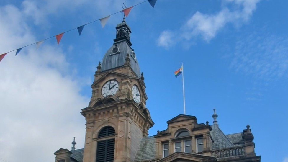 Pride flag at Kendal Town Hall