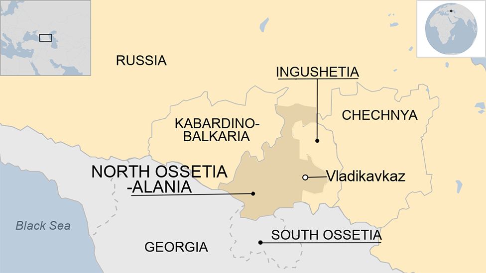 Map of North Ossetia