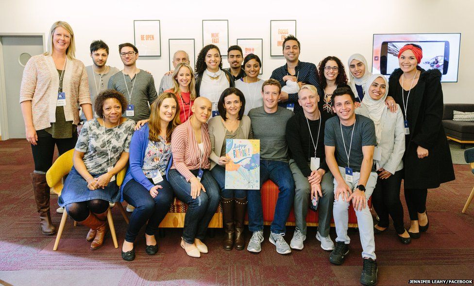 Mark Zuckerberg and Sheryl Sandberg hold a Friends Day event at the company's Menlo Park headquarters