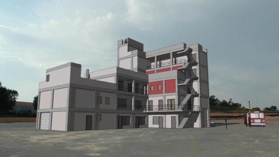 The hot house planned for the fire service training college
