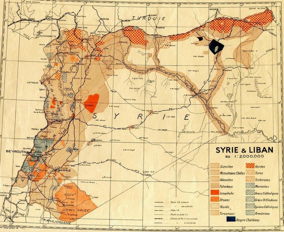 1935 French Mandate map of Syria and Lebanon