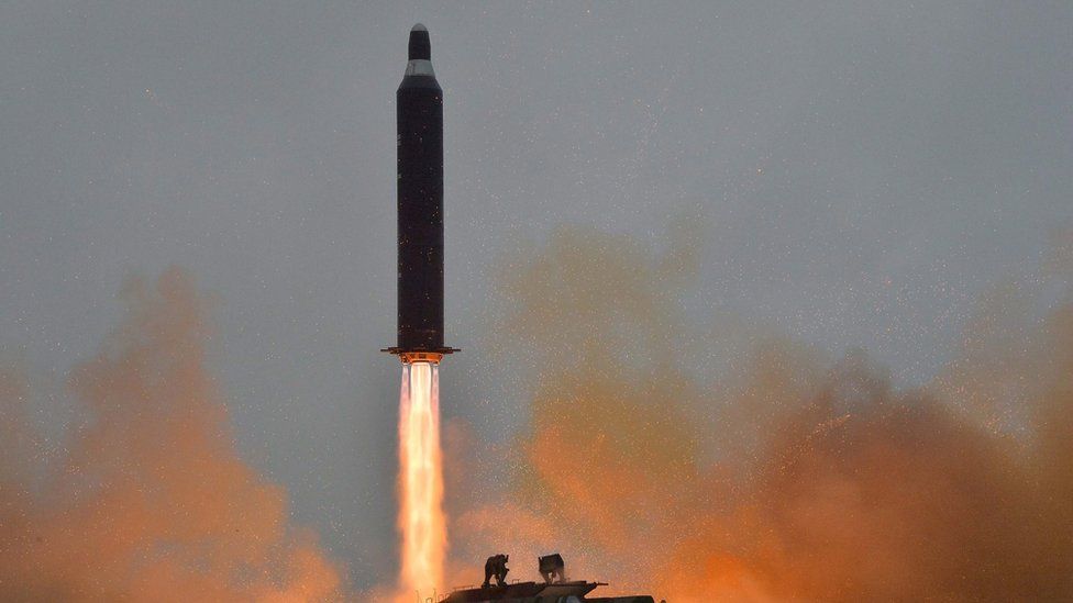 North Korea test-fires a ballistic missile.