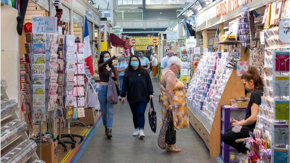 People in Cardiff Market