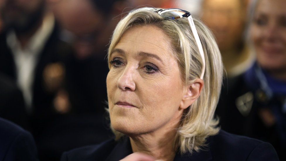 French far-right leader Marine Le Pen forced to defend Putin links