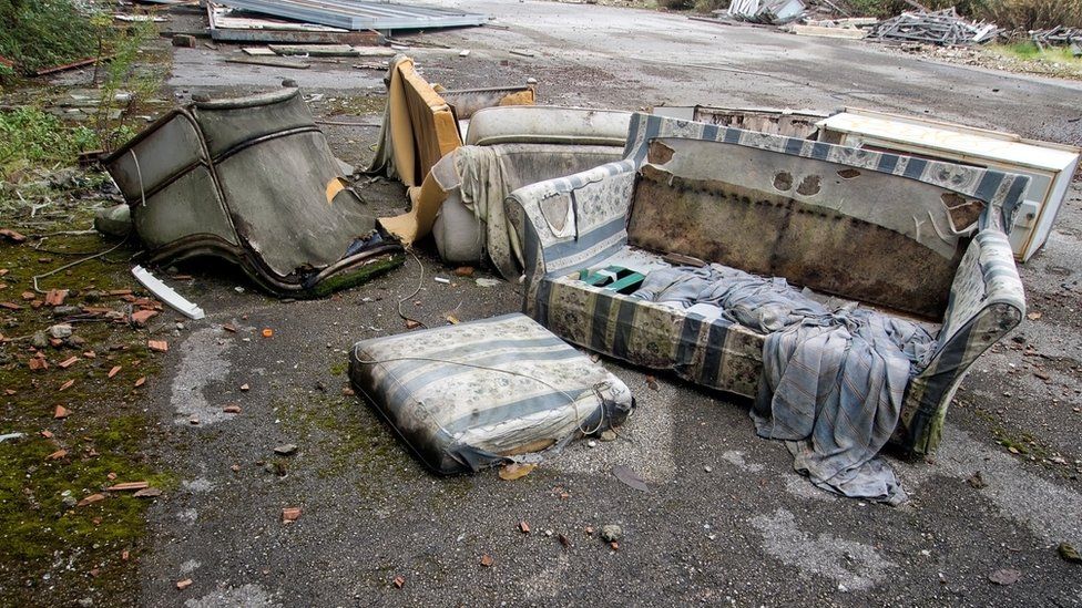 Fly-tipped rubbish