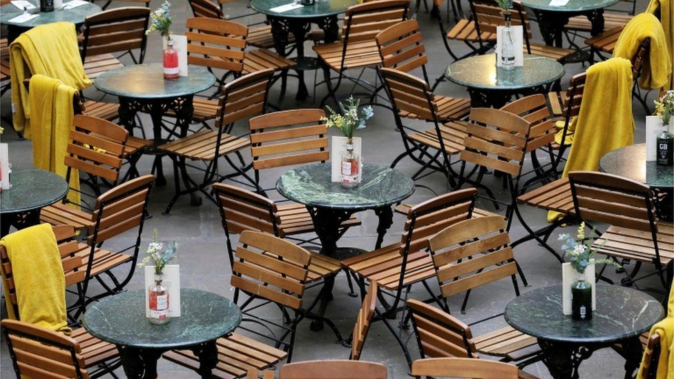 empty restaurant tables