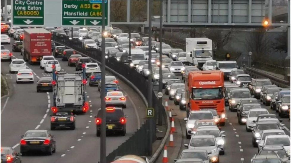 Traffic jams in Nottingham