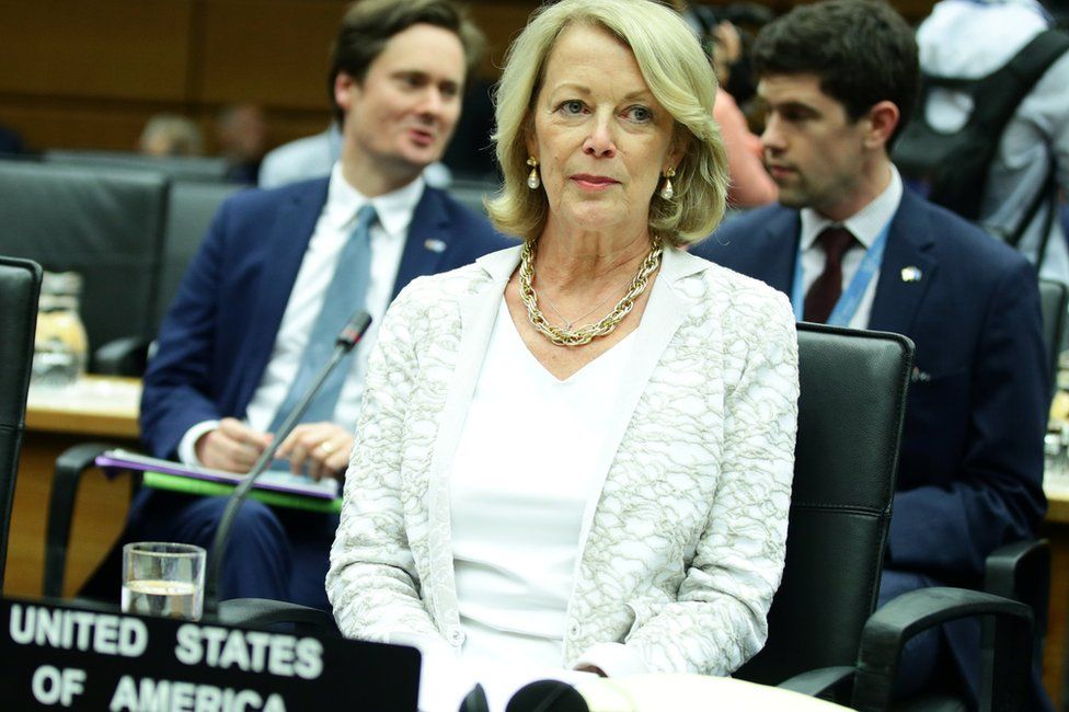 US ambassador Jackie Wolcott at a meeting of the International Atomic Energy Agency in Vienna (10 July 2019)