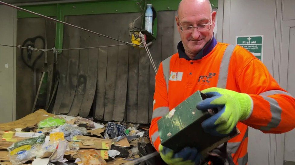 Battery found in waste at Smallmead recycling centre