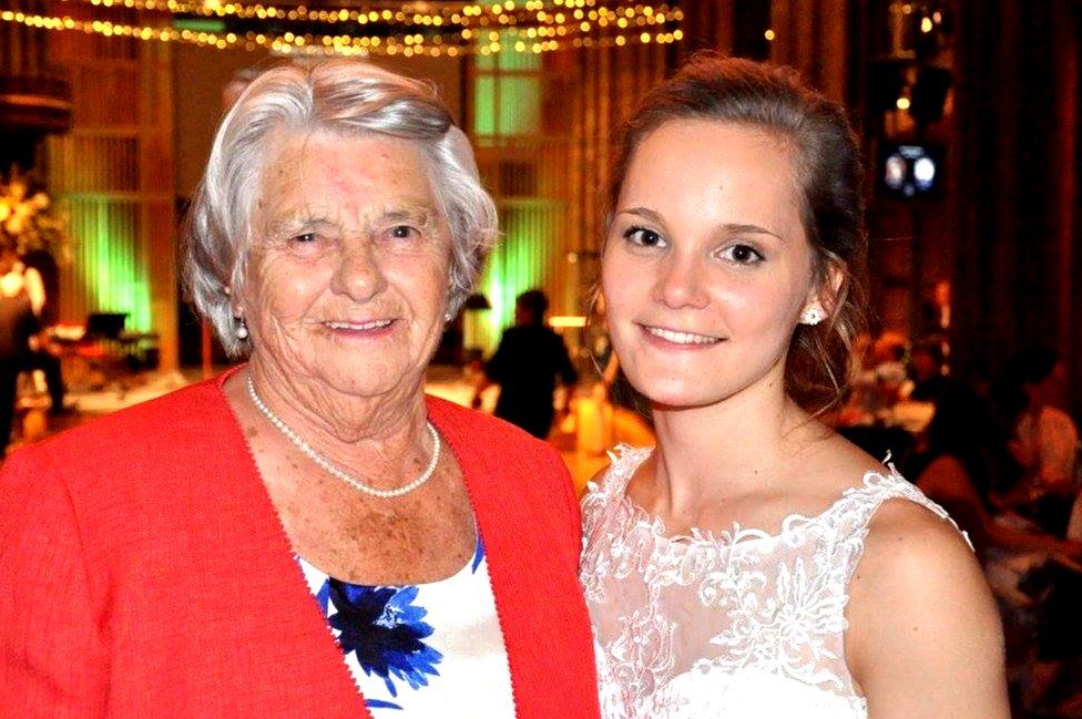 Margaret and Lucy on Lucy's wedding day