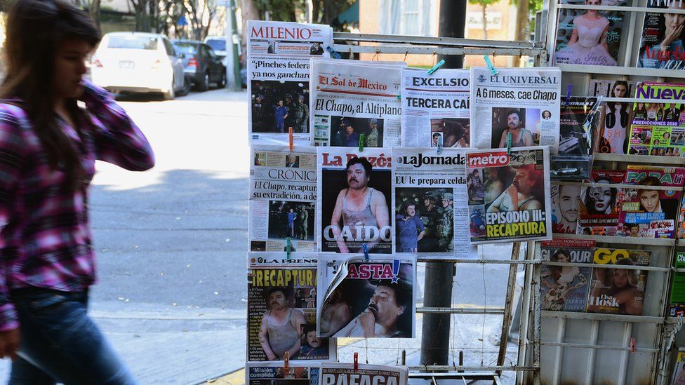 Newspaper stand in Mexico