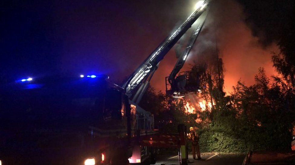 Firefighters at the scene overnight