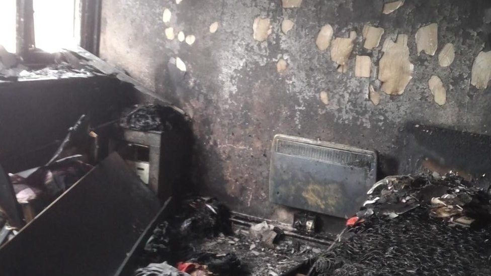 The aftermath of the flat fire in Chelmsford