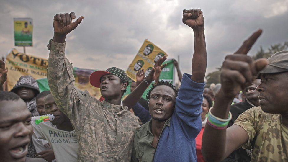 Pro-Ruto supporters at a political rally