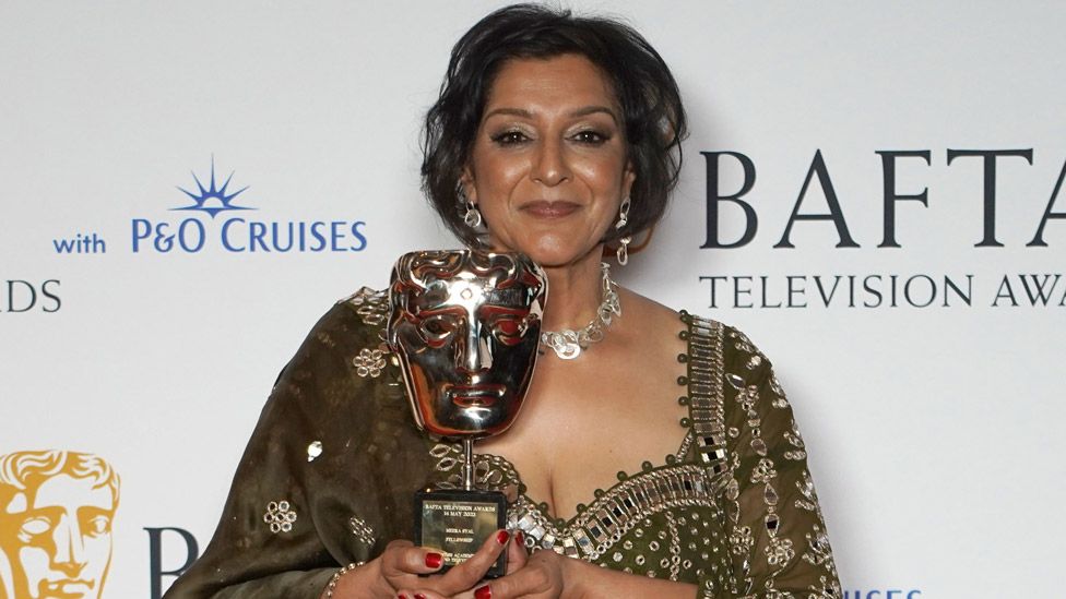 Meera Syal with the Bafta Fellowship award at the Bafta Television Awards 2023 at the Royal Festival Hall, London