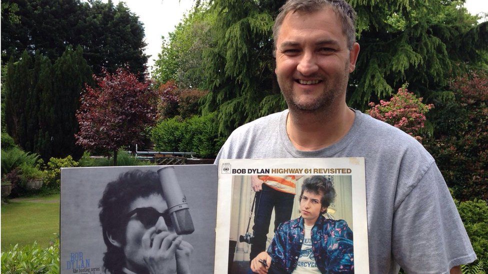 Dan Hatfull with Bob Dylan vinyl