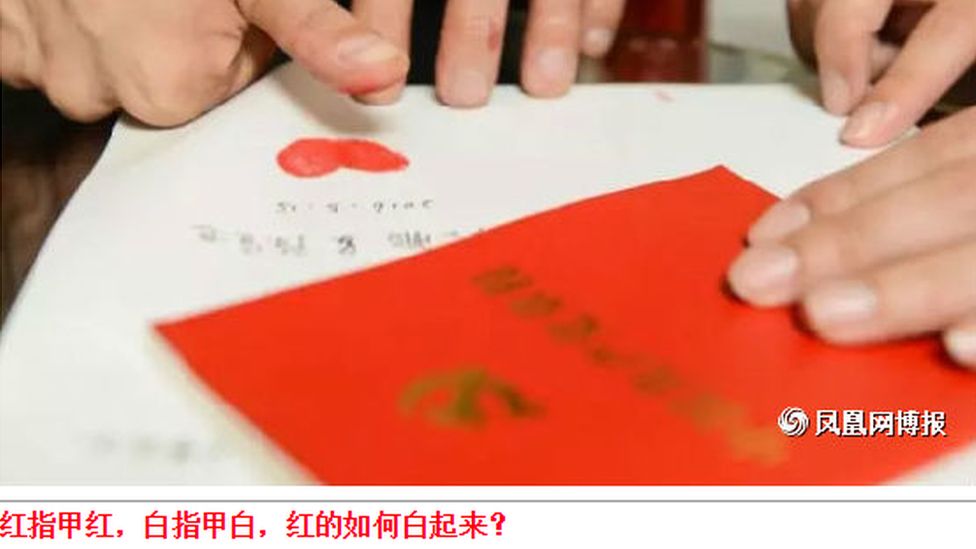 A Chinese bride and groom are seen copying out the Communist Party Constitution