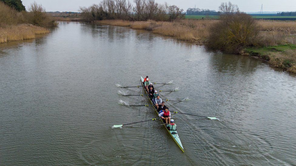 Cambridge crews training on the river