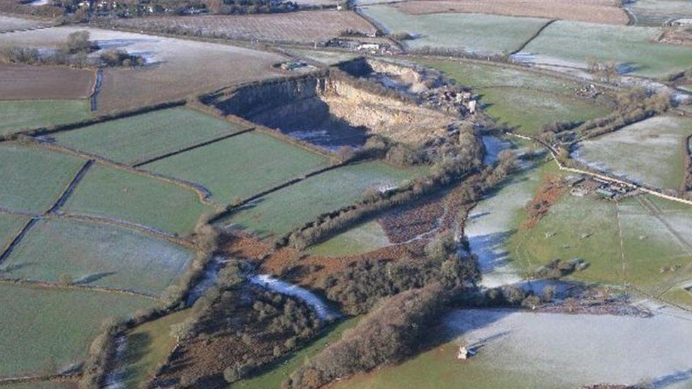 Aerial view of Pant-y-ffynnon Quarry