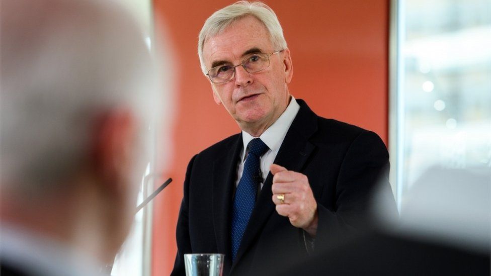 John McDonnell delivers his speech on the economy