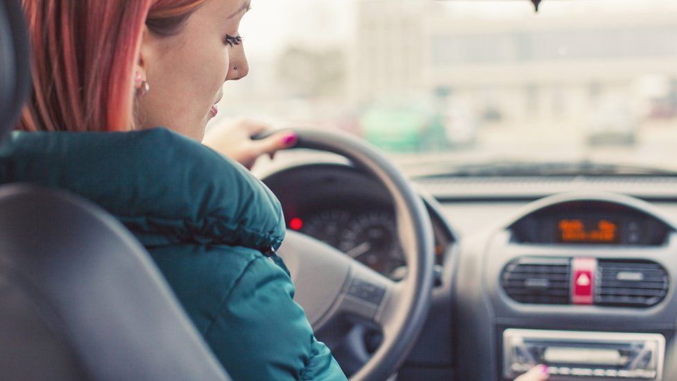 Woman in car