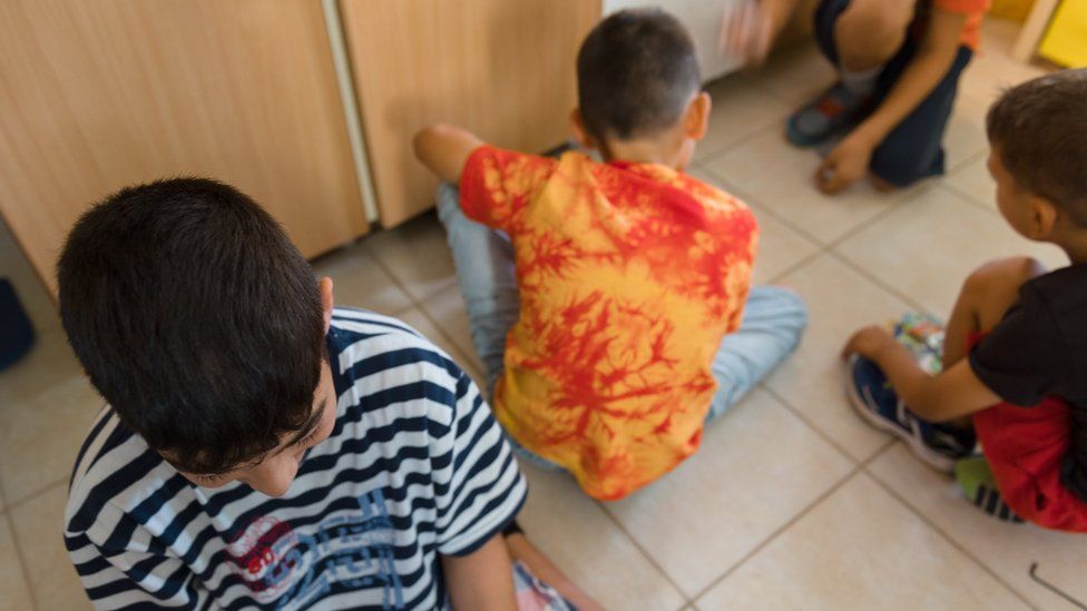 A child in a charity-run children's home in Greece