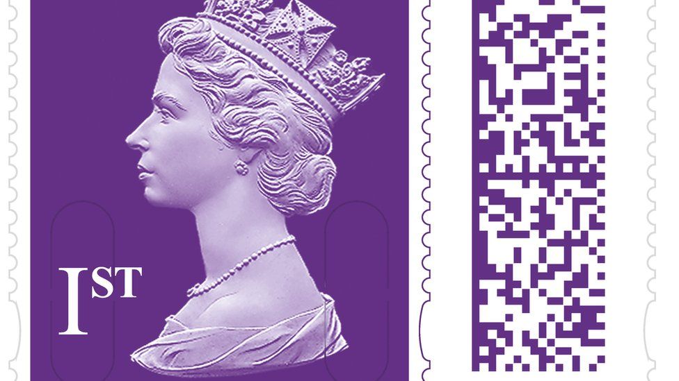 A stamp with a QR code
