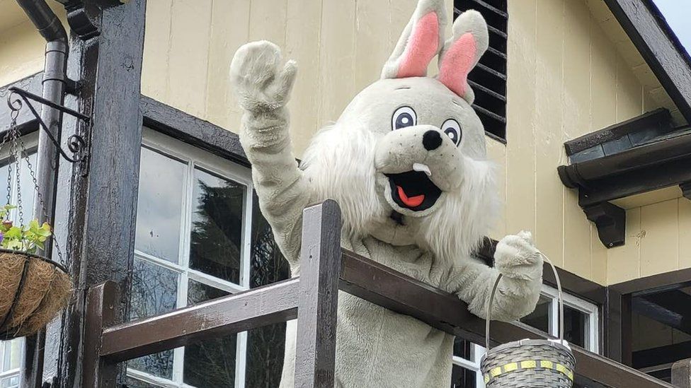 Easter rabbit at Abergwili Junction