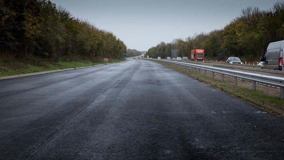 Work on the northbound side of the A11 is almost complete