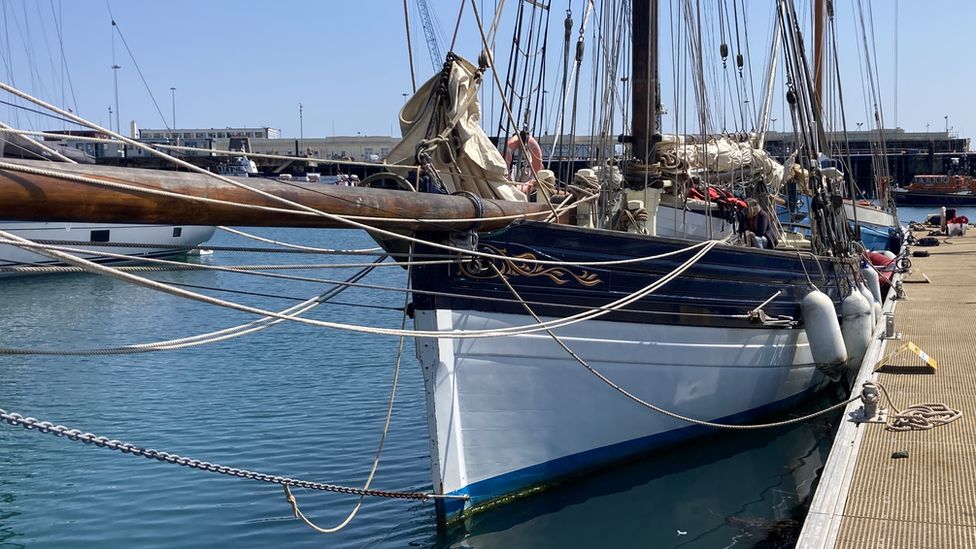 Bristol pilot cutter in St. Peter Port harbour