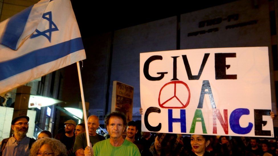 Activists protest against the rising tension in Jerusalem, 10 Oct 2015