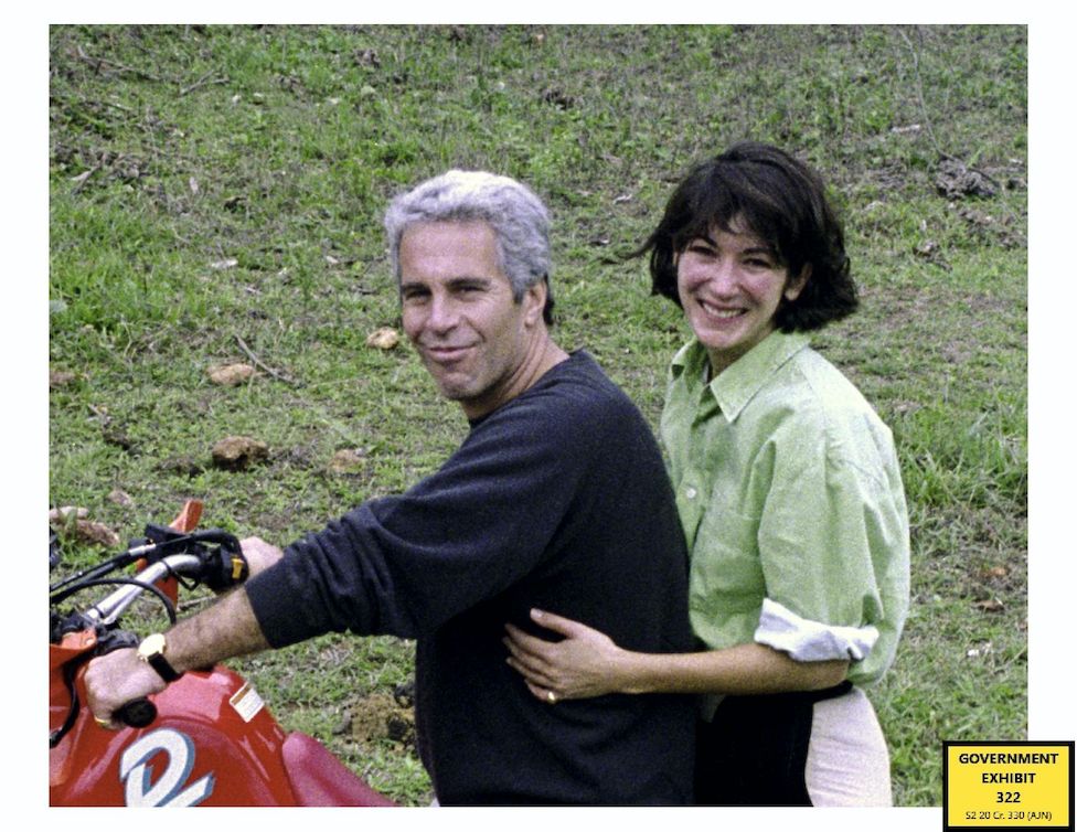 Maxwell with Epstein on his motorbike